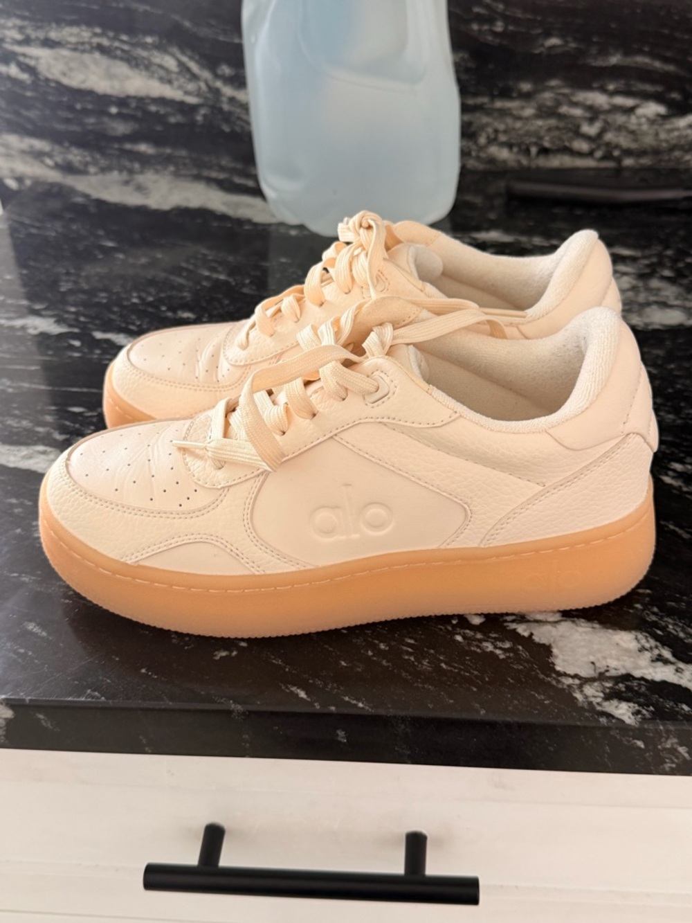 ALO Yoga Women's Sneakers in Cream with Gum Sole - Picture 2 of 6